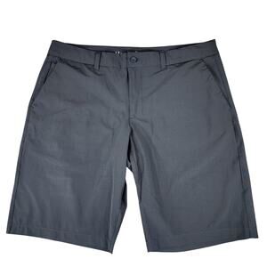 Hang Ten Hybrid Board Short 38 Men Dark Gray Plaid Flat Front Swim Surf Golf 11"